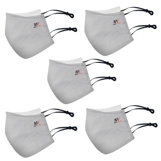 Pack of 5 Grey Colour combo | Virostat | Inactivate the virus with in minutes | Reusable cloth Mask 
